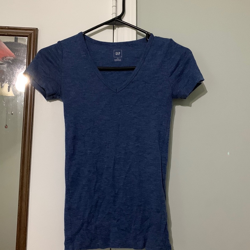 V-neck Cotton Blue shirt